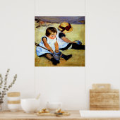 Cassatt - Kinder am Strand Poster (Küche)