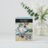 Cassatt - Kinder am Strand spielen - QR-Code Visitenkarte (Stehend Vorderseite)