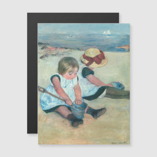 Cassatt - Kinder spielen am Strand Magnetkarte