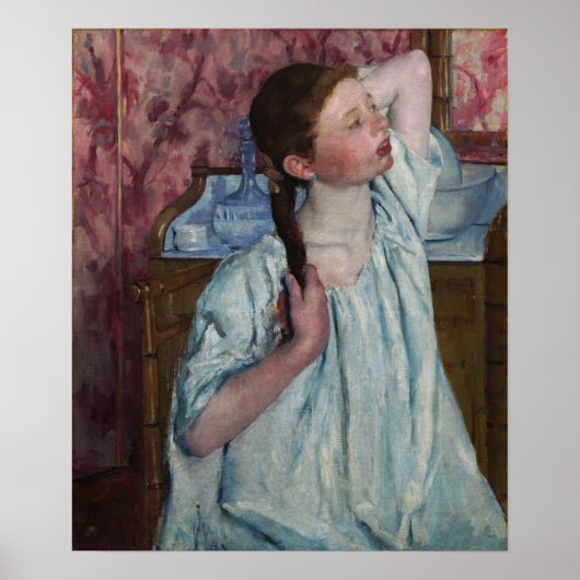 Cassatt - Mädchen, die ihr Haar anordnen Poster (Vorne)