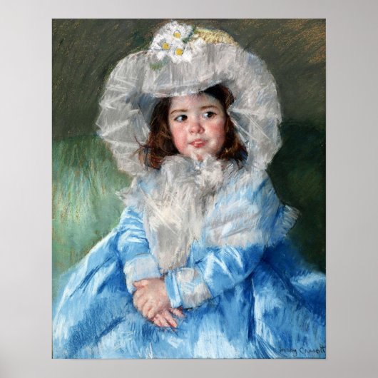 Cassatt - Margot (Lefebvre) in blau Poster (Vorne)