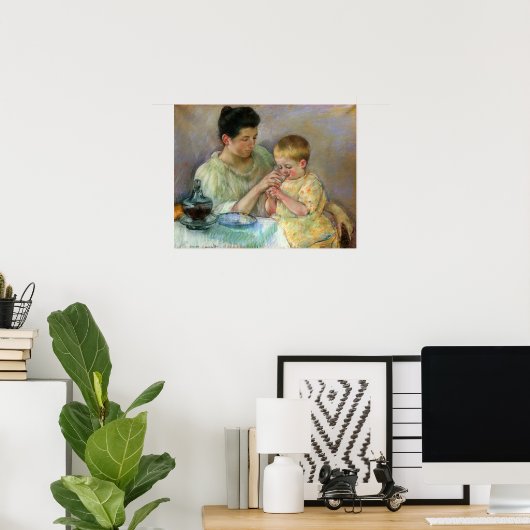 Cassatt - Mutter Fütternd Kind Poster (Heimbüro)