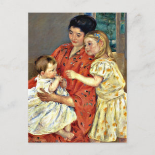 Cassatt - Mutter und Sara bewundern das Baby, Postkarte