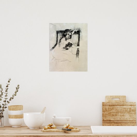 Cassatt - Nägeln im Sessel Poster (Küche)