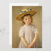 Cassatts Kind in Strohhut - mit einem süßen Lächel Einladung (Vorne/Hinten)