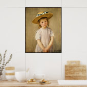 Cassatts Kind in Strohhut - mit einem süßen Lächel Poster (Küche)