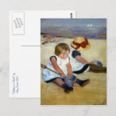 Cassatts "Kinder am Strand" Postkarte (Vorne/Hinten)