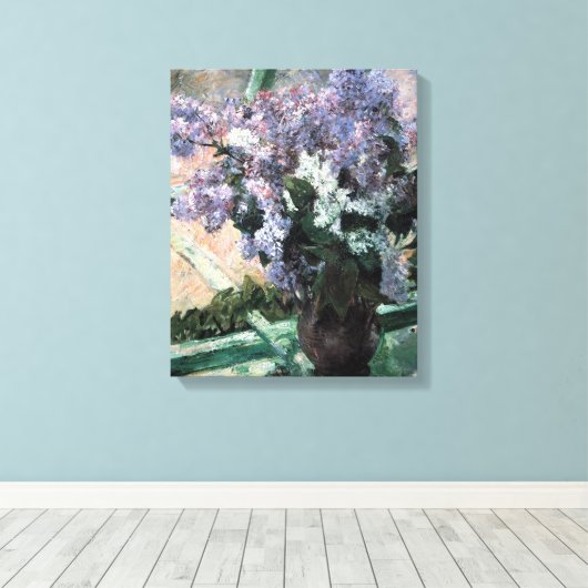 Cassatts "Lilacs in a Window" Leinwanddruck (Insitu (Holzboden))