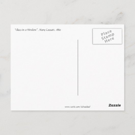 Cassatts "Lilacs in a Window" Postkarte (Rückseite)