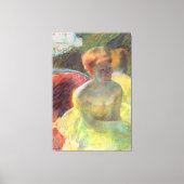 Cassatts Lydia lehnt sich an ihre Waffen Leinwanddruck (Vorderseite)