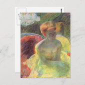 Cassatts Lydia lehnt sich an ihre Waffen Postkarte (Vorne/Hinten)