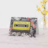 Cassette Analog Mix Tape Geburtstagskarte Karte (Gelbe Blume)
