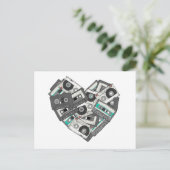 Cassette-Bandherz mit gemischten Gefühlen Postkarte (Stehend Vorderseite)