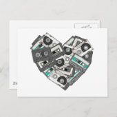 Cassette-Bandherz mit gemischten Gefühlen Postkarte (Vorne/Hinten)