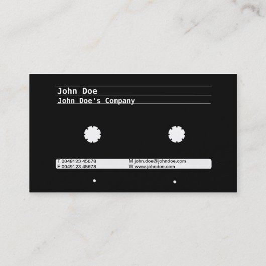 Cassette Design Business Card Visitenkarte (Vorderseite)
