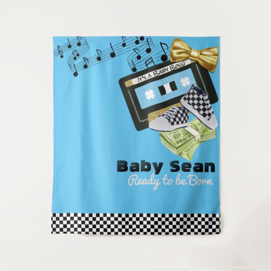 Cassette|Hip Hop Baby Shower Foto Hintergrund der  Wandteppich (Vorderseite)