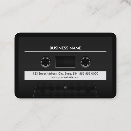 Cassette Mix Tape Retro Coole Visitenkarte (Rückseite)