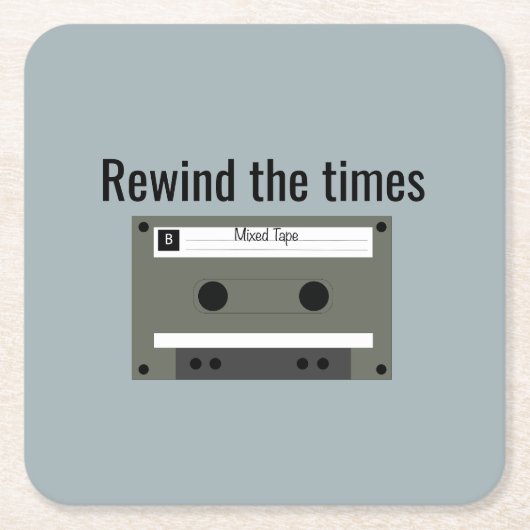 Cassette, Mixed Tape Rechteckiger Pappuntersetzer (Vorderseite)