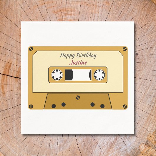 Cassette Tape Birthday Napkin Serviette