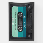 Cassette Tape Blue Retro Geburtstagsparty Banner (Vertikal)