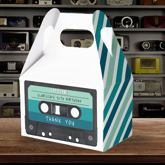 Cassette Tape Blue Retro Geburtstagsparty Geschenkschachtel