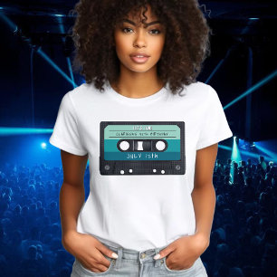 Cassette Tape Blue Retro Geburtstagsparty T-Shirt
