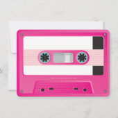 CASSETTE TAPE Moderne Vintage Diskothek Geburtstag Einladung (Rückseite)