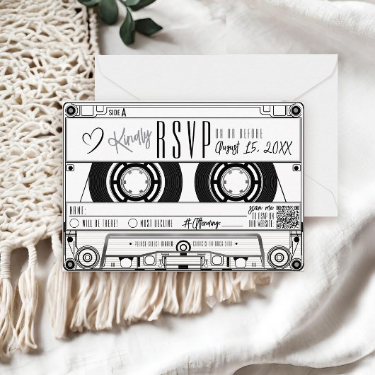 Cassette Tape Record White Wedding Einladung UAWG