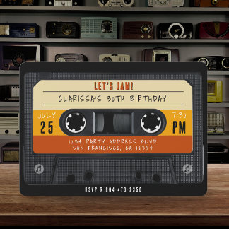 Cassette Tape Retro Geburtstagsparty Einladung