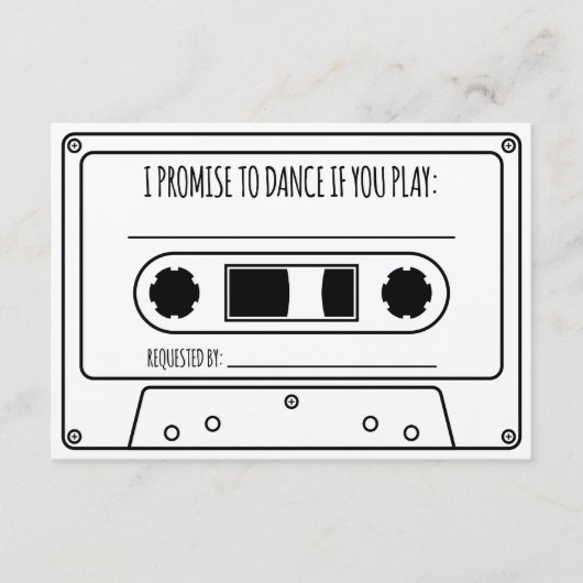 Cassette Tape Song Anfrage Hochzeit Begleitkarte (Vorderseite)