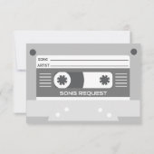 Cassette Tape Song Request Music Themed Wedding RSVP Karte (Rückseite)
