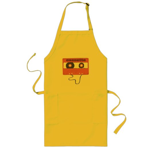 Cassette Tape T-Shirt Lange Schürze (Vorne)