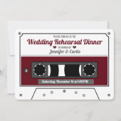 Cassette Tape Wine Red Wedding Probe Dinner Einladung (Vorderseite)