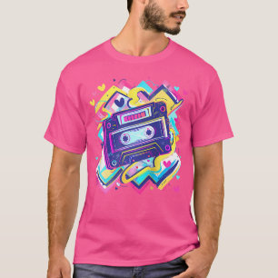 Cassette Tape Zigzags Herz Design 90S Rb Baseb T-Shirt