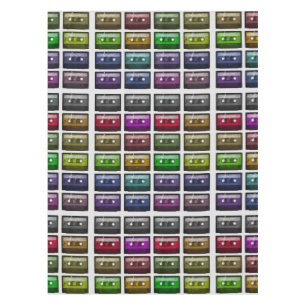 CASSETTE TAPES RETRO MUSIC LOVER TISCHDECKE