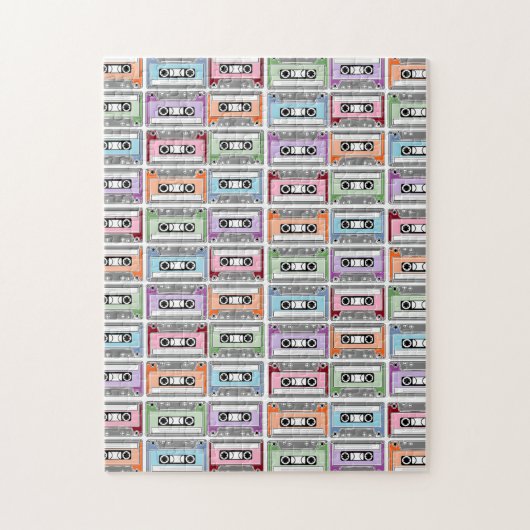 Cassette Tapes Retro Pattern Puzzle (Vertikal)