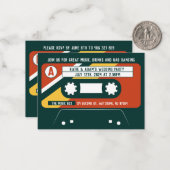 CASSETTE WEDD INVITATION RSVP CARD MITTEILUNGSKARTE (Vorderseite/Rückseite Beispiel)