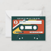 CASSETTE WEDD INVITATION RSVP CARD MITTEILUNGSKARTE (Rückseite)