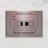 Cassette Wedding Song Anfrage rosa Metallic Beilag Begleitkarte (Vorderseite)