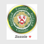 Cassidy Irish Shield & Celtic Cross Personalisiert Aufkleber (Blatt)