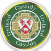 Cassidy Irish Shield & Celtic Cross Personalisiert Aufkleber (Vorderseite)