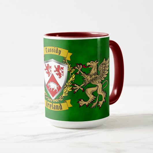 Cassidy Irish Shield & Griffins Personalisiert Tasse (VorderseiteRechts)