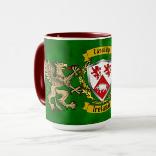 Cassidy Irish Shield & Griffins Personalisiert Tasse