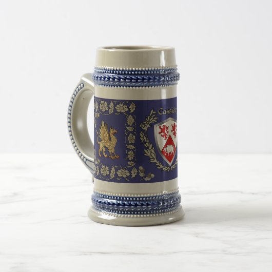 Cassidy/O'Cassidy Irish Shield Griffin Stein Bierglas (Vorderseite Links)
