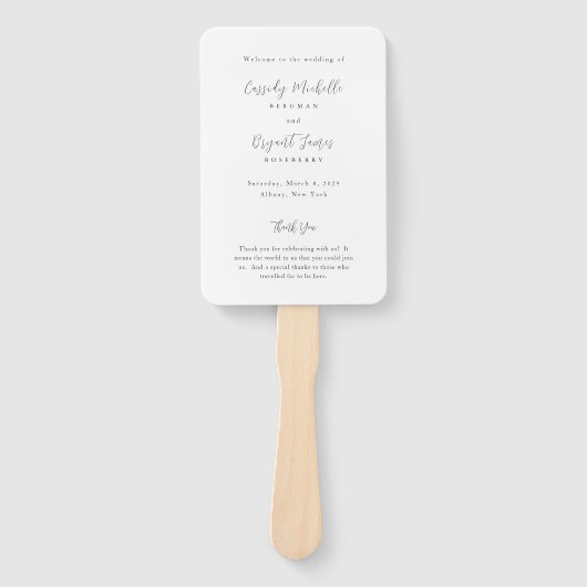 Cassidy Traditionelles Hochzeitsprogramm Fächer (Vorderseite)