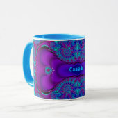 CASSIDY ~ Zany 3D ~ Blau, Grün und Lila Tasse (Vorderseite Links)