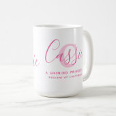 Cassie Name Bedeutung und monogramm rosa Text Kaffeetasse (VorderseiteRechts)