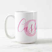 Cassie Name Bedeutung und monogramm rosa Text Kaffeetasse (Links)