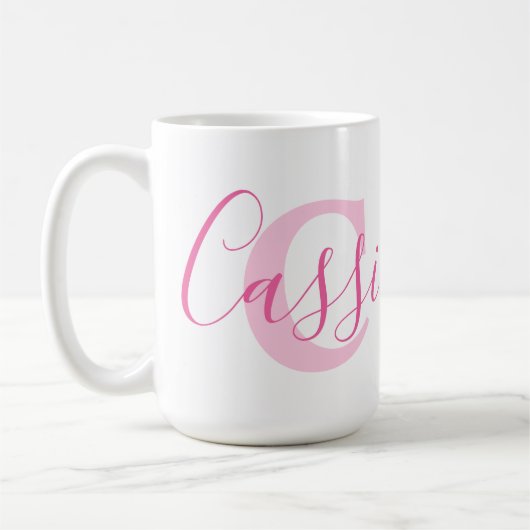 Cassie Name Bedeutung und monogramm rosa Text Kaffeetasse (Links)