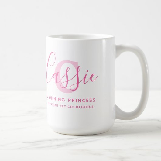 Cassie Name Bedeutung und monogramm rosa Text Kaffeetasse (Rechts)